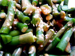 Miso-Tahini Green Beans